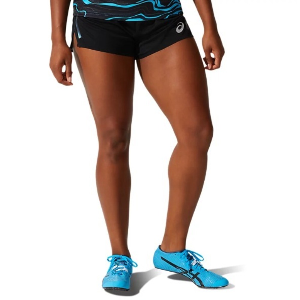 ASICS® (Women's LARGE) Light Knit Lined Shorts in Performance Black